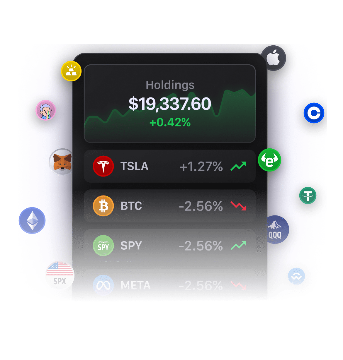 Eagle Byte Mining app with assets you can track.